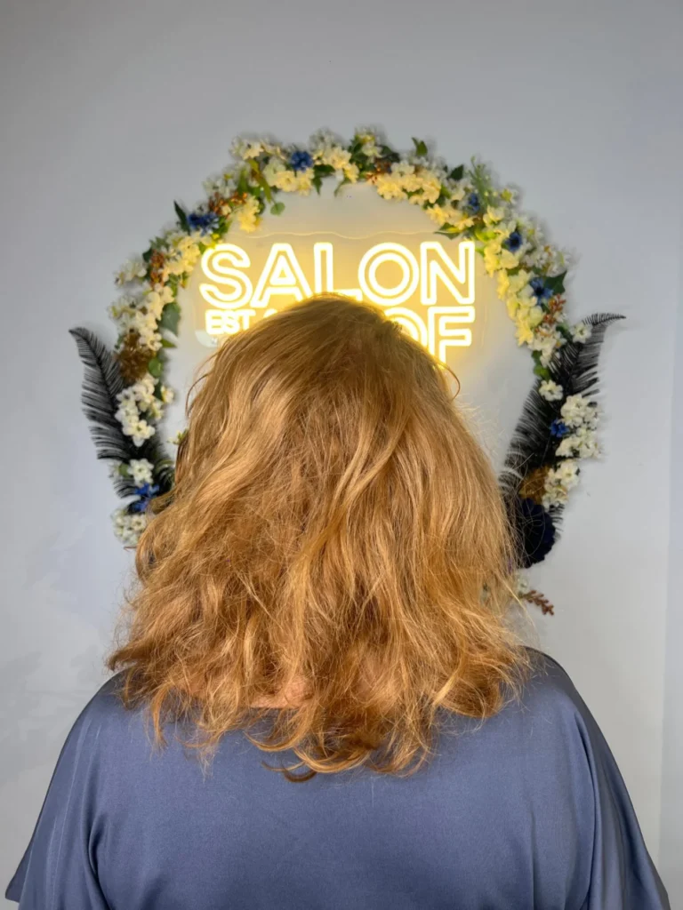 Voor de behandeling: haar voor het plaatsen van Manes-extensions